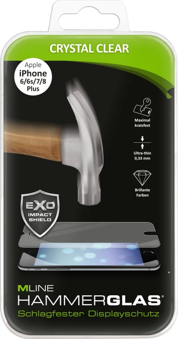 MLine Crystal Clear Hammerglas für Apple iPhone 7 Plus