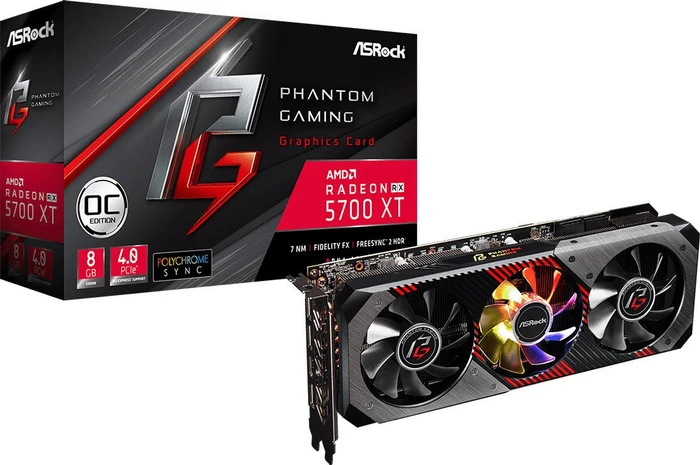 ASRock Radeon RX 5700 XT Phantom Gaming D 8G OC, RX5700XT PGD 8GO, 8GB GDDR6, HDMI, 3x DP