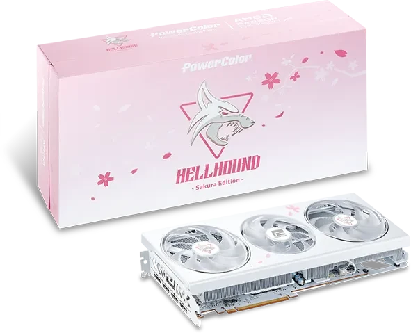 PowerColor Hellhound Sakura Radeon RX 7800 XT Limited Edition, 16GB GDDR6, HDMI, 3x DP