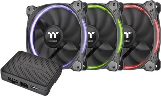 Thermaltake Riing 12 LED RGB TT Premium Edition, LED-Steuerung, Lüftersteuerung, 120mm, 3er-Pack