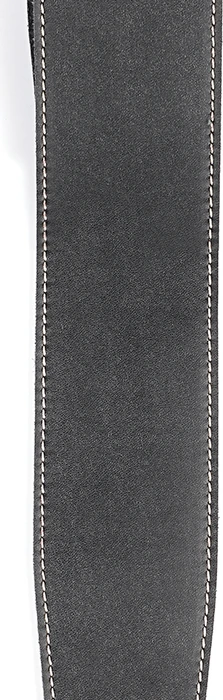 D'Addario Deluxe Leather Guitar Strap Black with Stitch