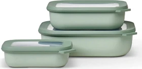 Mepal Multischüssel Cirqula rechteckig flach Aufbewahrungsbehälter-Set nordic sage, 3-tlg.