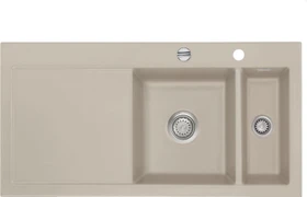 systemceram Mera 100 Einbau Becken rechts mit Ablauffernbedienung fango