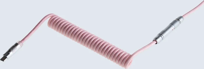 Wooting Premium Cable Set, USB-C/USB-A, Tastaturkabel (Spiral-Textilkabel), Blossom Pink