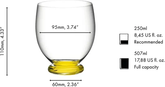 Riedel Fatto A Mano Trinkglas Tumbler Grande gelb