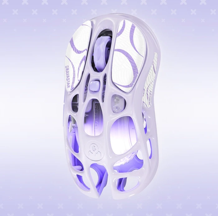 GravaStar Mercury M1 Pro Wireless Gaming Mouse, Special Edition Lavender Purple, USB/Bluetooth