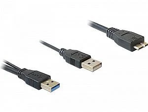 DeLOCK USB 3.0 Y-Kabel, 2x A/Micro-B