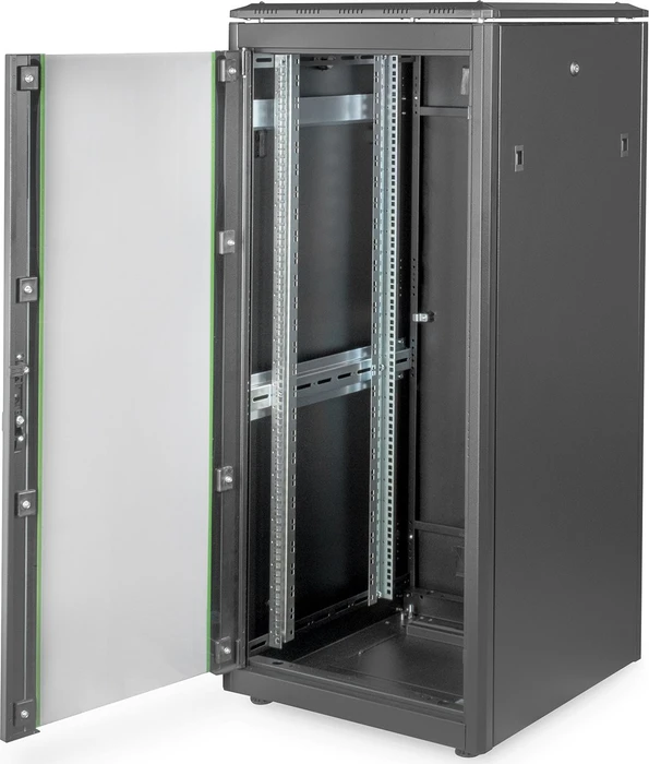 Digitus Professional Unique Serie Serverschrank 26HE, Sicherheitsglastür, IP2X, schwarz, 600mm tief