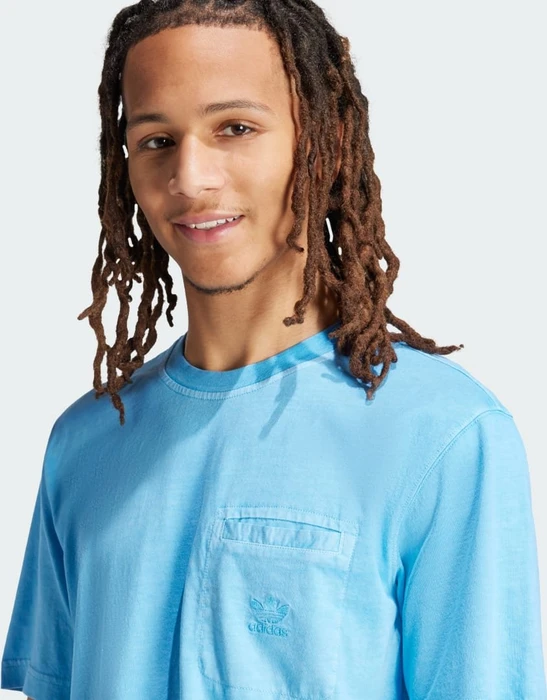 adidas Trefoil Essentials + Dye Pocket T-Shirt kurzarm semi blue burst (Herren)