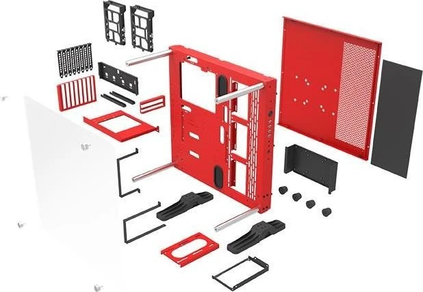 Thermaltake Core P3 Tempered Glass Red Edition, weiß, Glasfenster