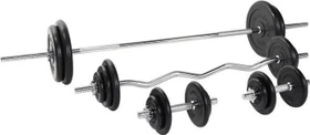 Gorilla Sports Hantelstangen Gummi Sternverschluss Set 108kg
