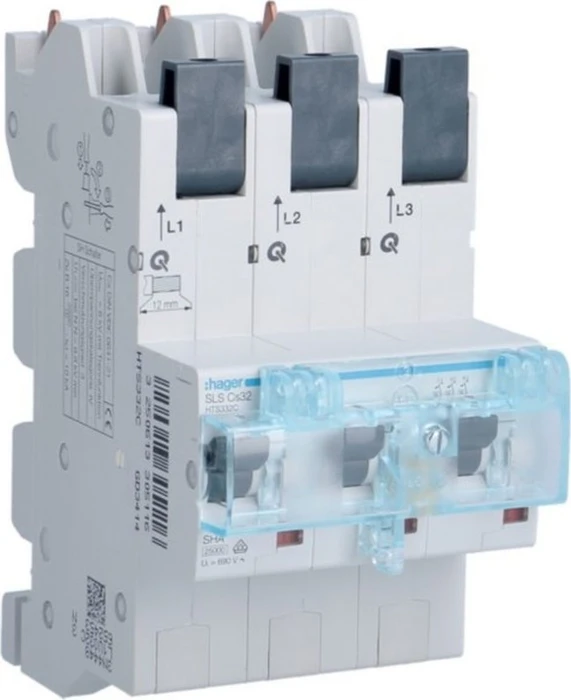 Hager SLS-Schalter 3 polig Cs-Charakteristik 32A für Sammelschiene QuickConnect