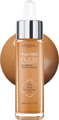 L'Oréal Perfect Match Nude Plumping Tinted Serum 5-6 medium tan, 30ml