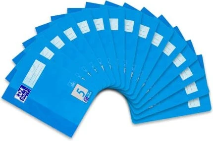 Oxford Schulheft, A5, Lineatur 5, hellblau, 16 Blatt, 15er-Pack
