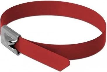 DeLOCK Edelstahl Kabelbinder, 7.9mm, 500mm, rot, 10 Stück