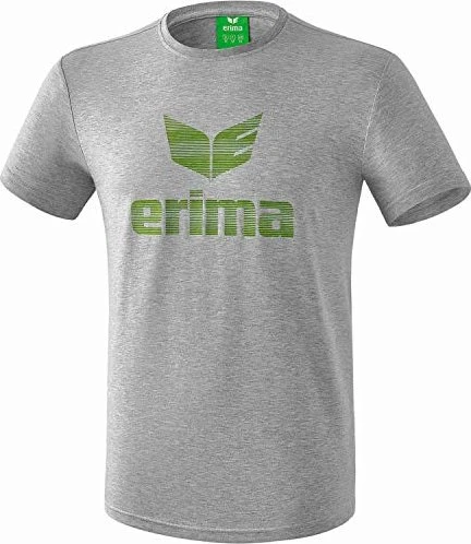 Erima Essential T-Shirt kurzarm light grey melange/twist of lime (Herren)