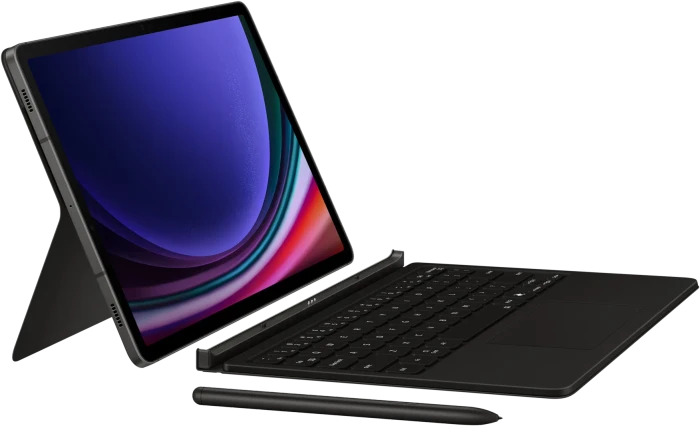 Samsung EF-DX725 Book Cover Keyboard mit AI-Taste für Galaxy Tab S9 / S9 FE / S10 FE, schwarz, DE