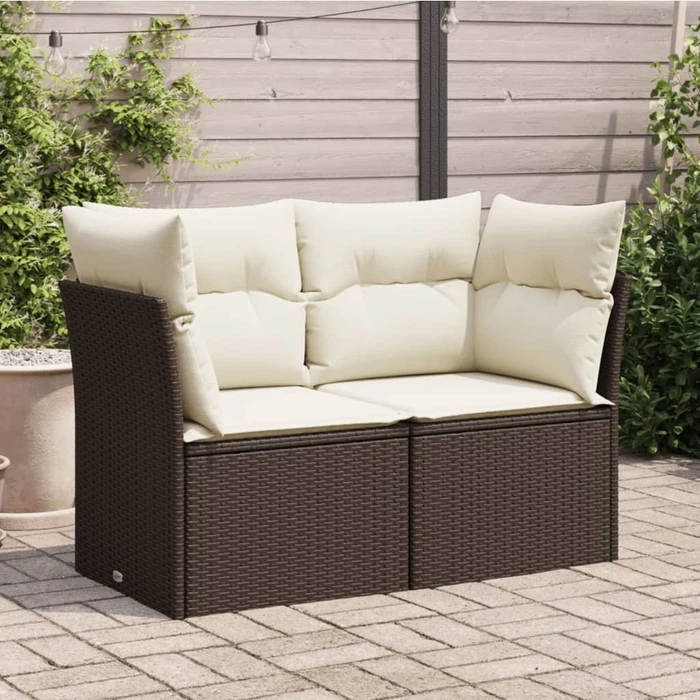 vidaXL Gartensofa/Gartenbox mit Kissen 124cm 2-Sitzer braun (366217)