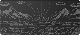 Dark Project Terra Nostra Black XL Gaming Mousepad, 900x400mm, Motiv schwarz/weiß
