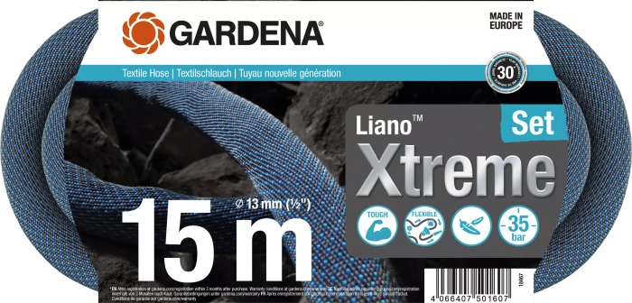 Gardena Textilschlauch Liano Xtreme Schlauchset 13mm, 15m