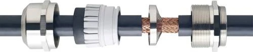 Wiska EMSKV-L 12 EMV-S EMV-Kabelverschraubung, Messing vernickelt mit langem Anschlussgewinde, M12