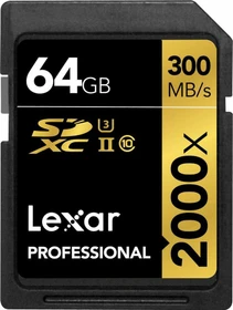 Lexar Professional 2000x R300/W260 64GB Kit, UHS-II U3, Class 10