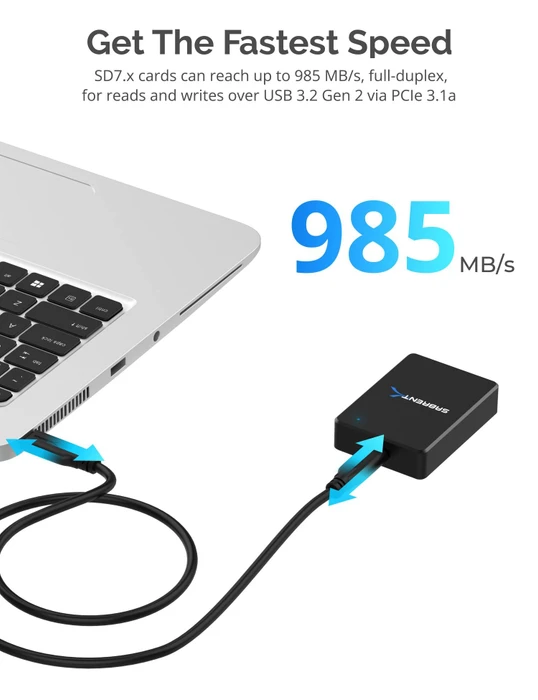 Sabrent SD Express Single-Slot-Cardreader, USB-C 3.1 [Buchse]