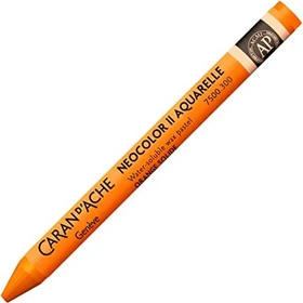 Caran d'Ache Neocolor II Aquarelle Wachskreide, echtorange, 10er-Pack