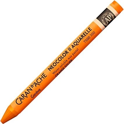 Caran d'Ache Neocolor II Aquarelle Wachskreide, echtorange, 10er-Pack