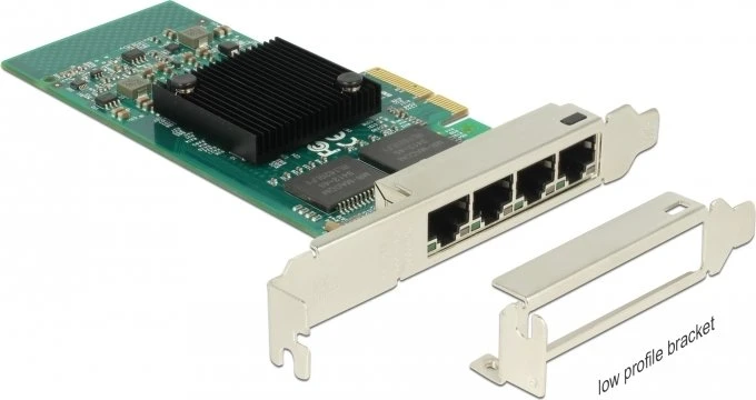DeLOCK LAN-Adapter, 4x RJ-45, PCIe 2.1 x4