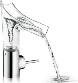 Hansgrohe Axor Starck V 140 Waschbeckenarmatur mit Glasauslauf brushed bronze