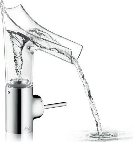 Hansgrohe Axor Starck V 140 Waschbeckenarmatur mit Glasauslauf brushed bronze