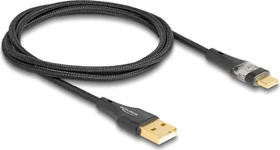 DeLOCK Adapterkabel, USB 2.0, 480Mb/s, 60W QC 3.0, USB-C [Stecker] auf USB-A [Stecker], schwarz, 1m (80760)
