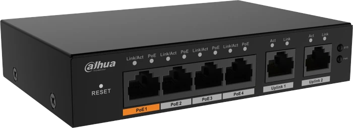 Dahua CS41 Desktop Gigabit Smart Switch, 6x RJ-45, 60W Hi-PoE