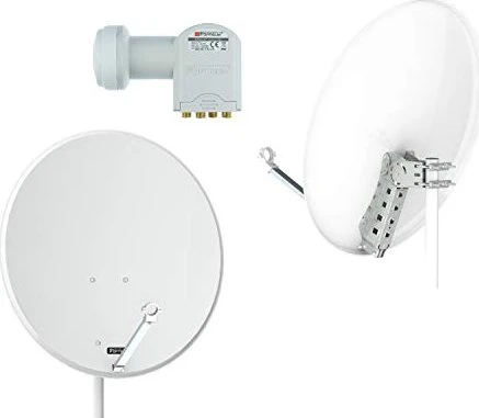 Opticum X80 Stahl lichtgrau inkl. Quad-LNB
