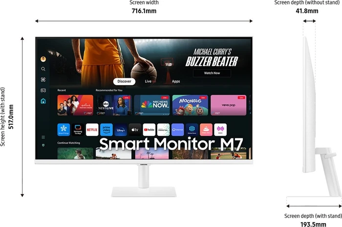 Samsung Smart Monitor M7 M70D (2024), weiß, 32"