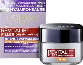 L'Oréal Revitalift Filler Hyaluronsäure Intensiv Aufpolsternde Anti-Age Tagescreme LSF50, 50ml