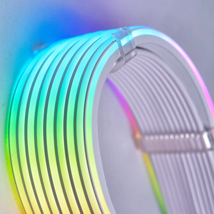 Lian Li Strimer Plus V2 12VHPWR, 16-Pin PCIe Verlängerungskabel, RGB beleuchtet, 8 LED-Bahnen, 32cm