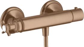 Hansgrohe Axor Montreux Brausethermostat Aufputz mit Kreuzgriff brushed red gold