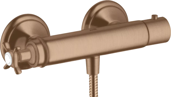 Hansgrohe Axor Montreux Brausethermostat Aufputz mit Kreuzgriff brushed red gold