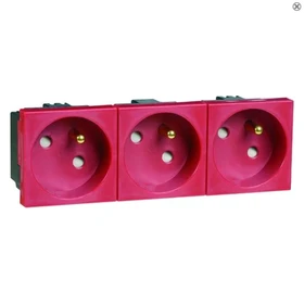 Peha Concept 45 Steckdose Erdungsstift 3fach, rot