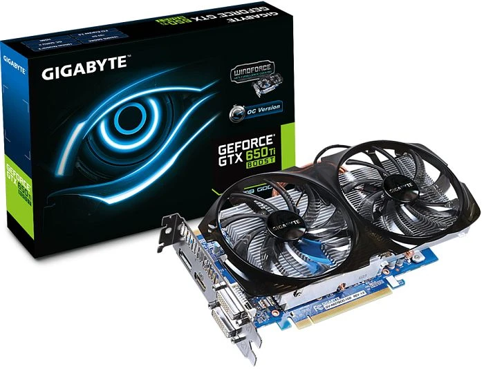 GIGABYTE GeForce GTX 650 Ti Boost Windforce 2X OC, 1GB GDDR5, 2x DVI, HDMI, DP