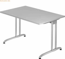 Hammerbacher Ergonomic B-Serie BS12/5 Schreibtisch 120x80cm grau/silber