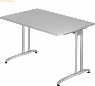 Hammerbacher Ergonomic B-Serie BS12/5 Schreibtisch 120x80cm grau/silber