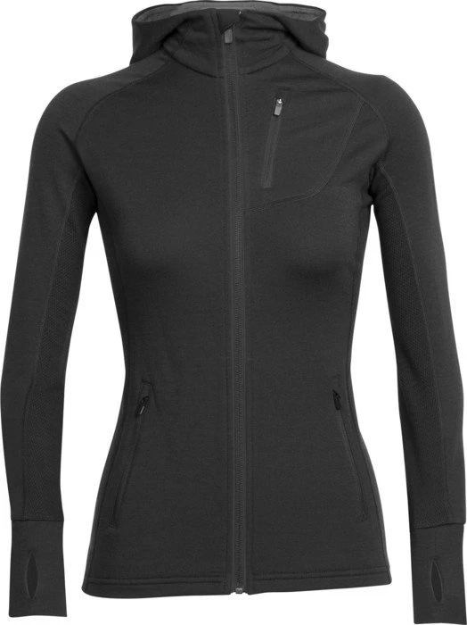 Icebreaker Quantum Long Sleeve Hood Funktionsjacke schwarz (Damen)