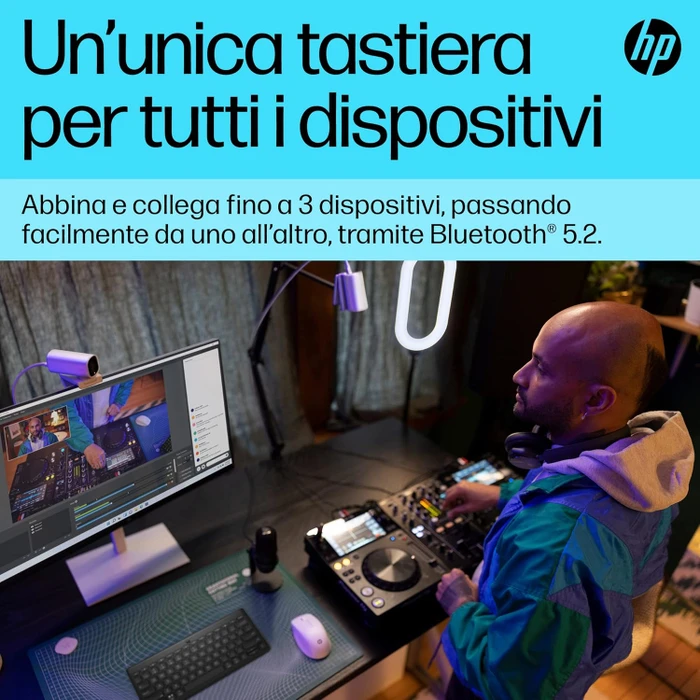 HP 350 Compact Multi-Device Keyboard, schwarz, Bluetooth, IT