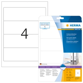 Herma Ordneretiketten, 192x61mm, weiß, matt, 25 Blatt (100 Etiketten)
