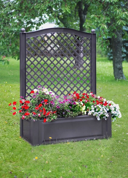 KHW Pflanzkasten mit Spalier 100x43cm anthrazit