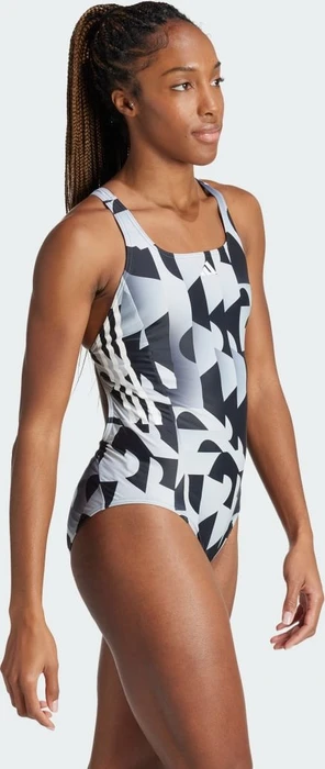 adidas 3-Streifen Graphic Badeanzug schwarz (Damen)