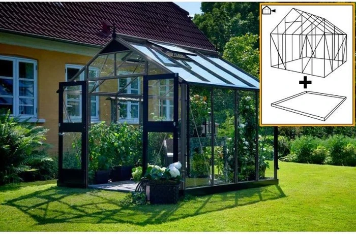 Juliana Premium 8.8m² 3mm Sicherheitsglas Gewächshaus anthrazit/schwarz